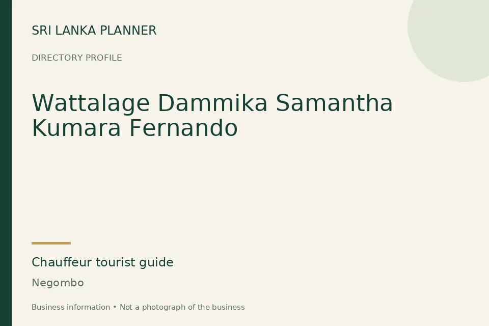 Directory cover for Wattalage Dammika Samantha Kumara Fernando in Negombo, Sri Lanka