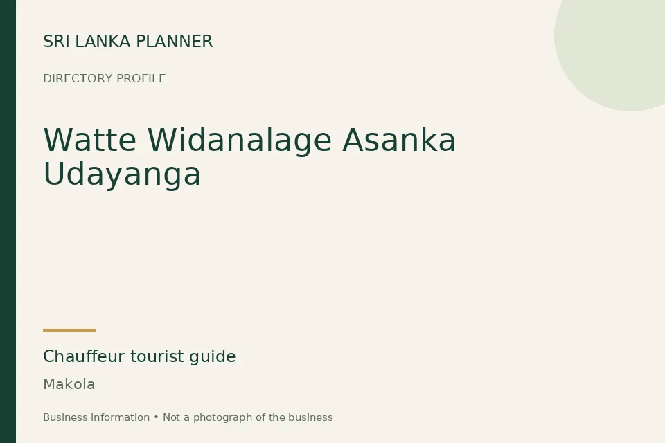 Directory cover for Watte Widanalage Asanka Udayanga in Makola, Sri Lanka