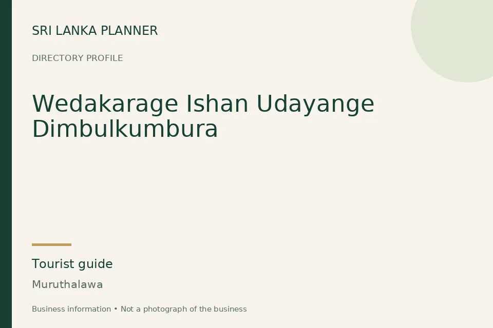 Directory cover for Wedakarage Ishan Udayange Dimbulkumbura in Muruthalawa, Sri Lanka