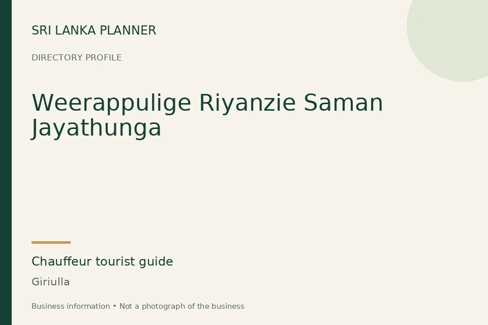 Directory cover for Weerappulige Riyanzie Saman Jayathunga in Giriulla, Sri Lanka