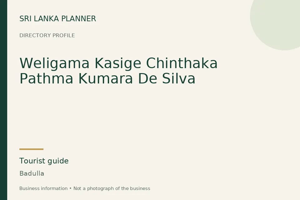 Directory cover for Weligama Kasige Chinthaka Pathma Kumara De Silva in Badulla, Sri Lanka