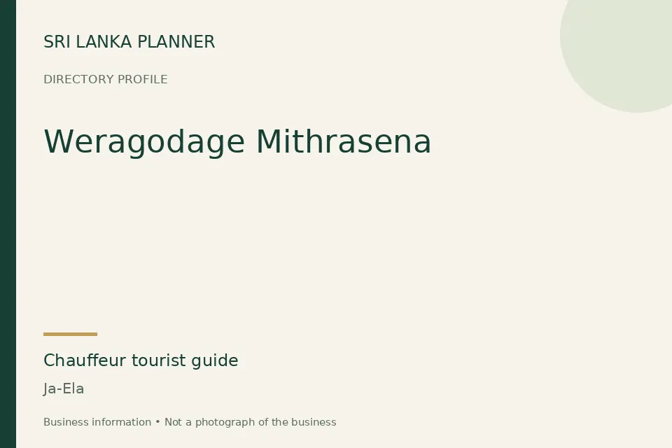 Directory cover for Weragodage Mithrasena in Ja-Ela, Sri Lanka