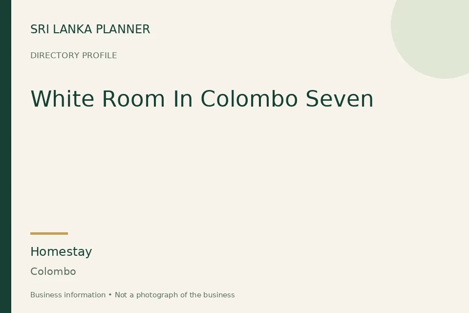 Directory cover for White Room In Colombo Seven in Colombo, Sri Lanka