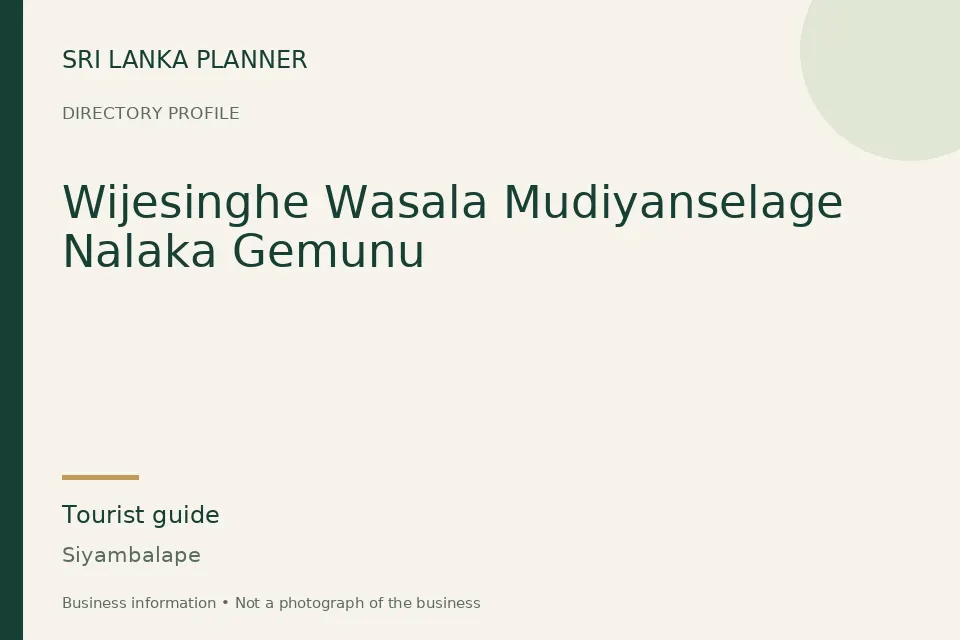 Directory cover for Wijesinghe Wasala Mudiyanselage Nalaka Gemunu in Siyambalape, Sri Lanka