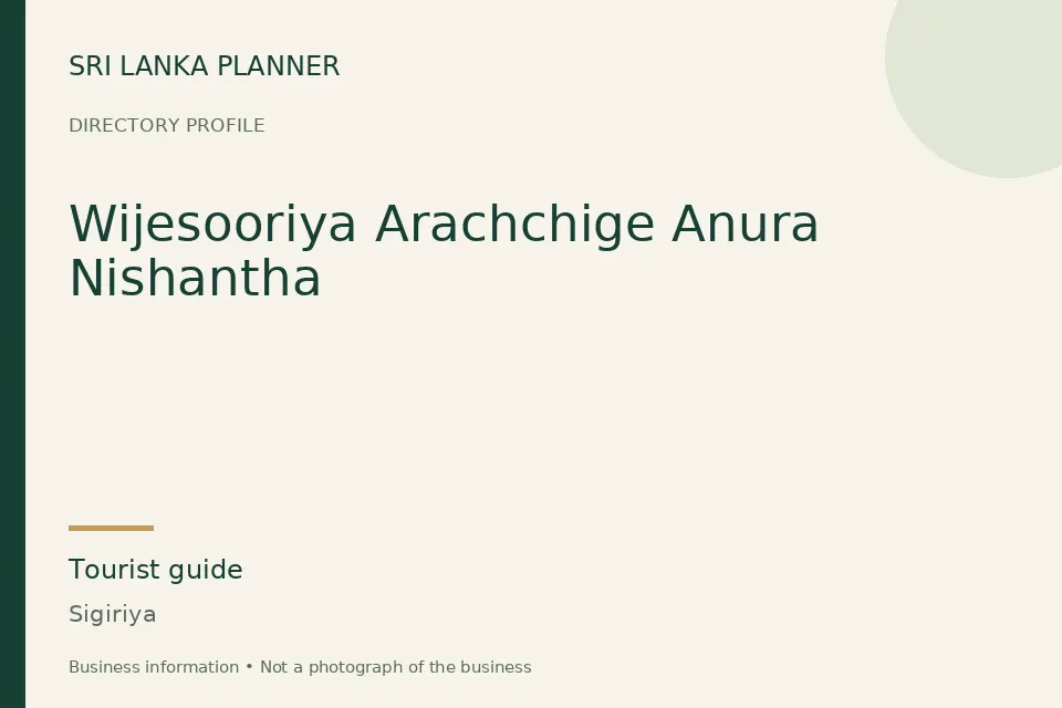 Directory cover for Wijesooriya Arachchige Anura Nishantha in Sigiriya, Sri Lanka