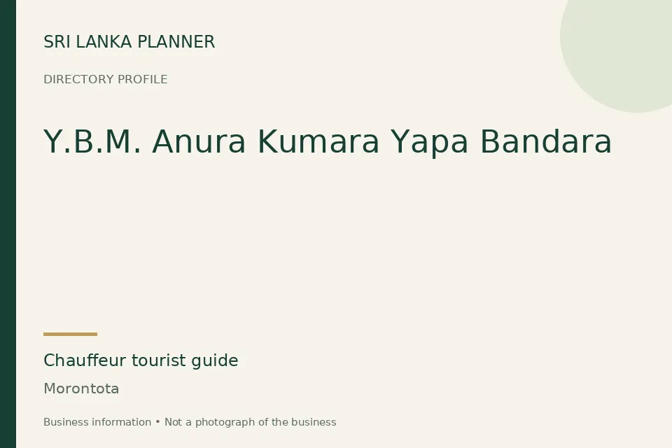 Directory cover for Y.B.M. Anura Kumara Yapa Bandara in Morontota, Sri Lanka