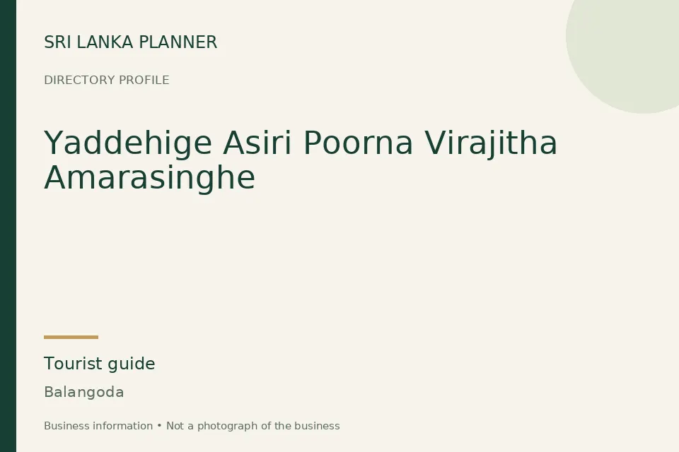Directory cover for Yaddehige Asiri Poorna Virajitha Amarasinghe in Balangoda, Sri Lanka